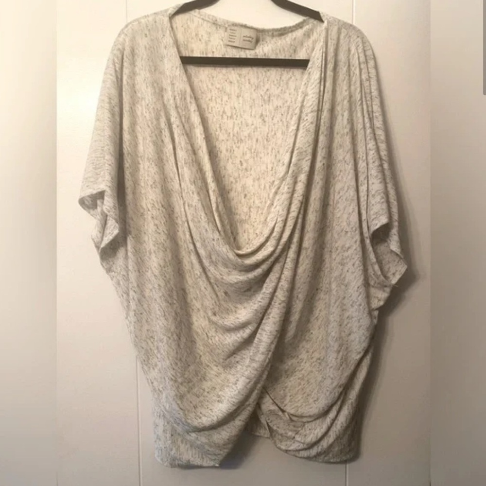 Anthropologie - Saturday Sunday, Grey Crossover Wrap Top - OS